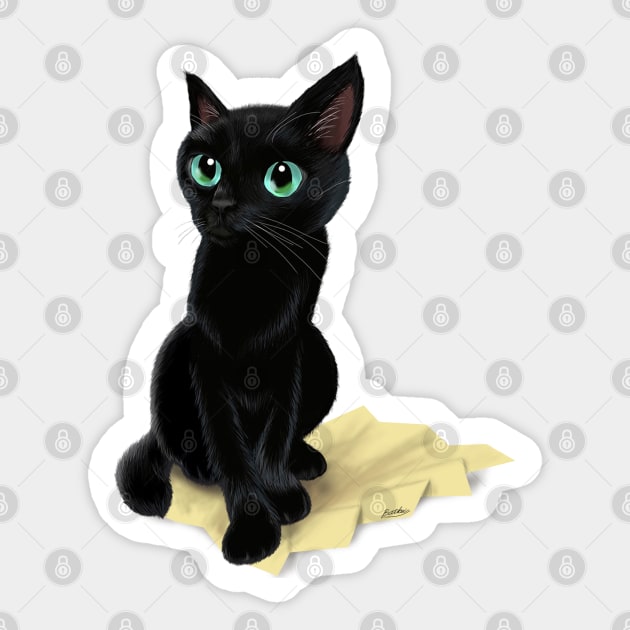 Black little kitty Sticker by BATKEI